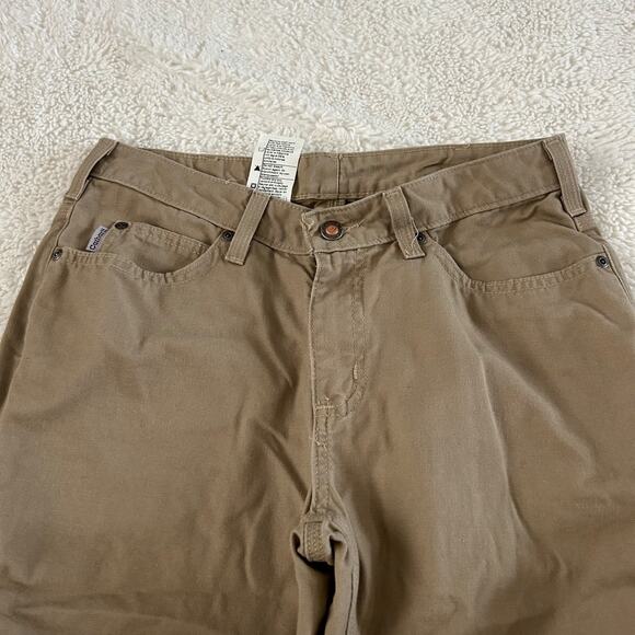 Carhartt Women's Biege Canvas Work Pants Size 6 30in Grunge Core 100% Cotton - Picture 4 of 7